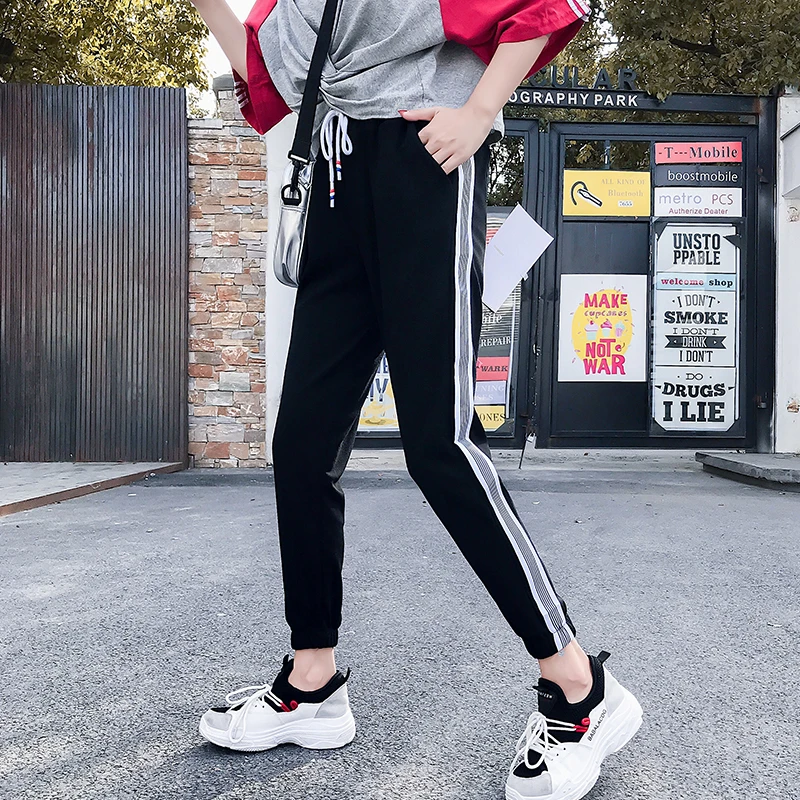 

Pants Women Summer Spring Patchwork Pockets Loose Trousers Casual Womens Ankle-Length Harem Pant All-match Korean Style Ladies