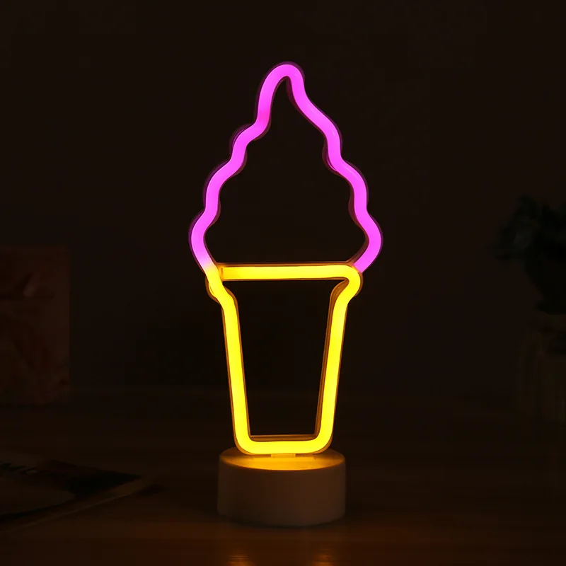 Светодиодный неоновый ночсветильник для мороженого лампа с питанием от USB и
