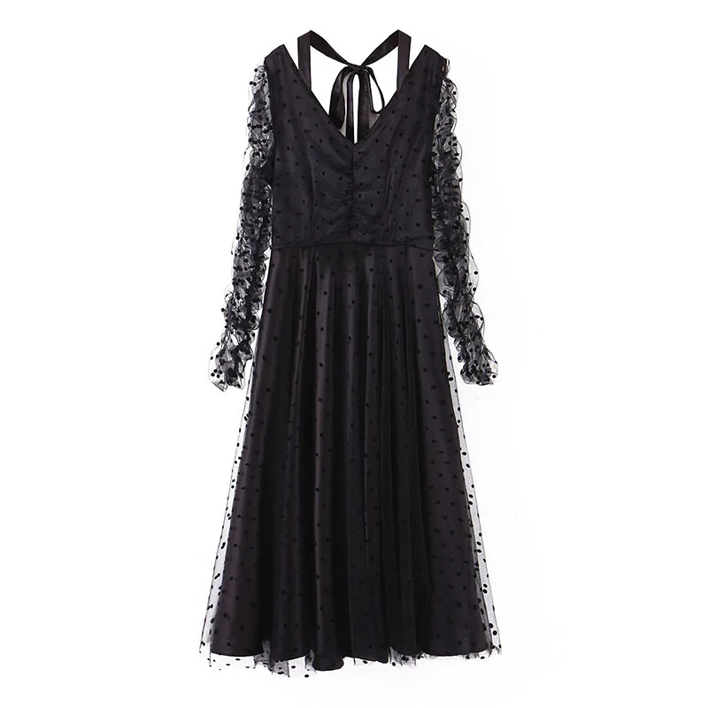 Осеннее платье 2019 осеннее и зимнее Новое Сексуальное Женское с длинными рукавами