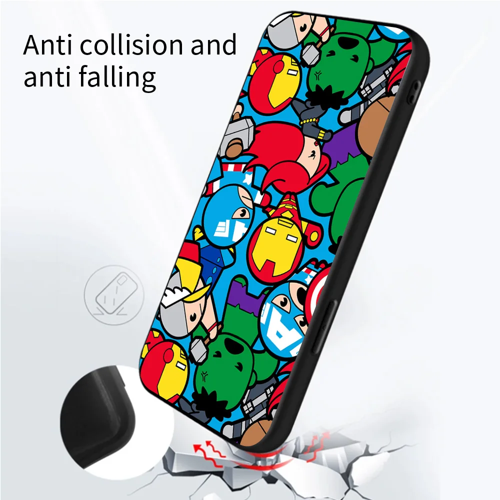 Marvel Kawaii Characters Phone Case For Apple iPhone 14 11 12 13 Pro Max 7 6 8 6s Plus 12 13 Mini X XS max XR Fundas