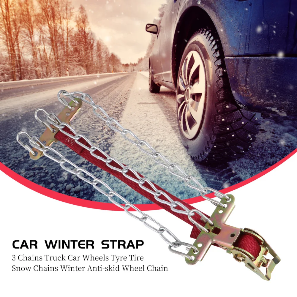 

3 Chains Truck Car Wheels Tyre Tire Snow Chains Winter Anti-skid Wheel Chain