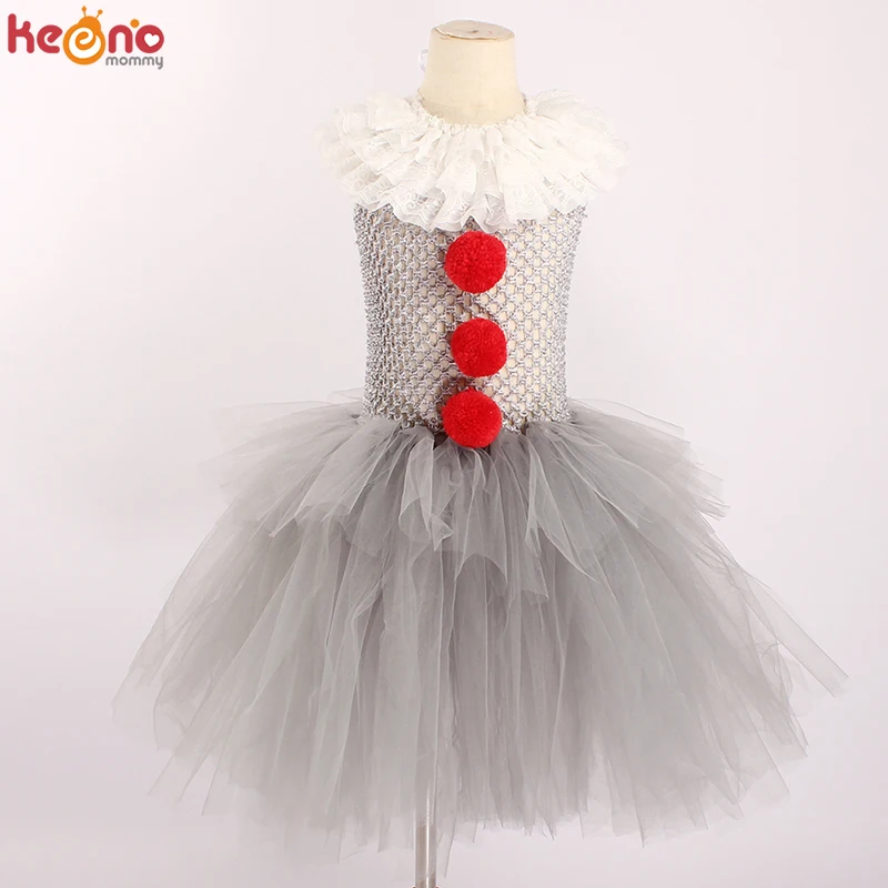 Костюм для девочек Pennywise косплей It клоун Хэллоуин детское причудливое