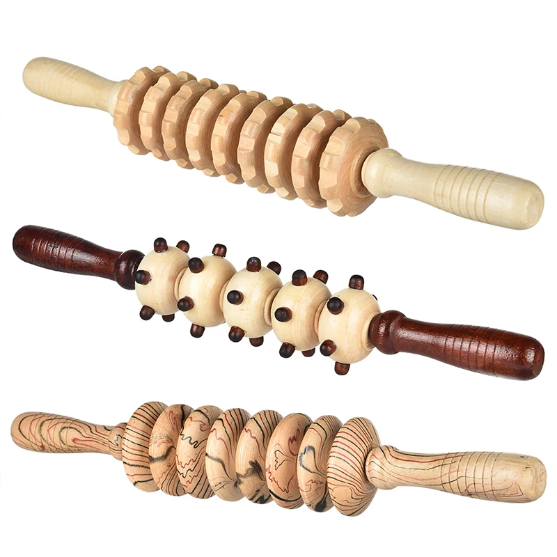 Деревянная Массажная палка для тела массажер спины и ног роликовый уменьшающий