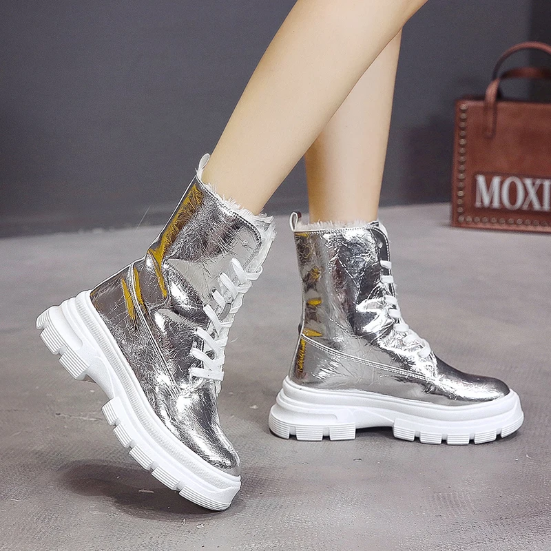 Женские зимние водонепроницаемые кроссовки походная обувь с густым мехом