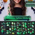 Светящиеся тату-наклейки на Хэллоуин, детские игрушки, новые Мультяшные украшения для хэллоуивечерние, тату-наклейки, платье
