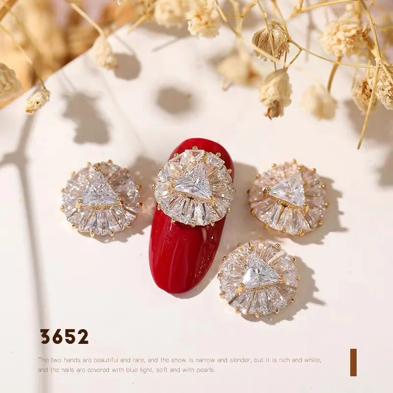 5 шт. круглые циркониевые металлические украшения для ногтей | Красота и здоровье