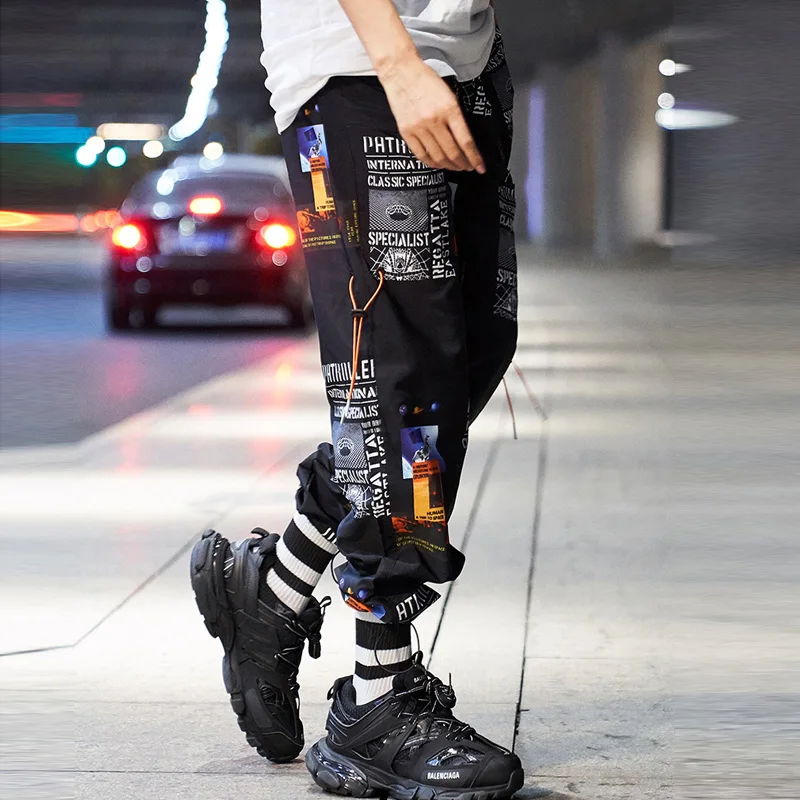 Мужские летние брюки в стиле хип хоп|Повседневные брюки| |