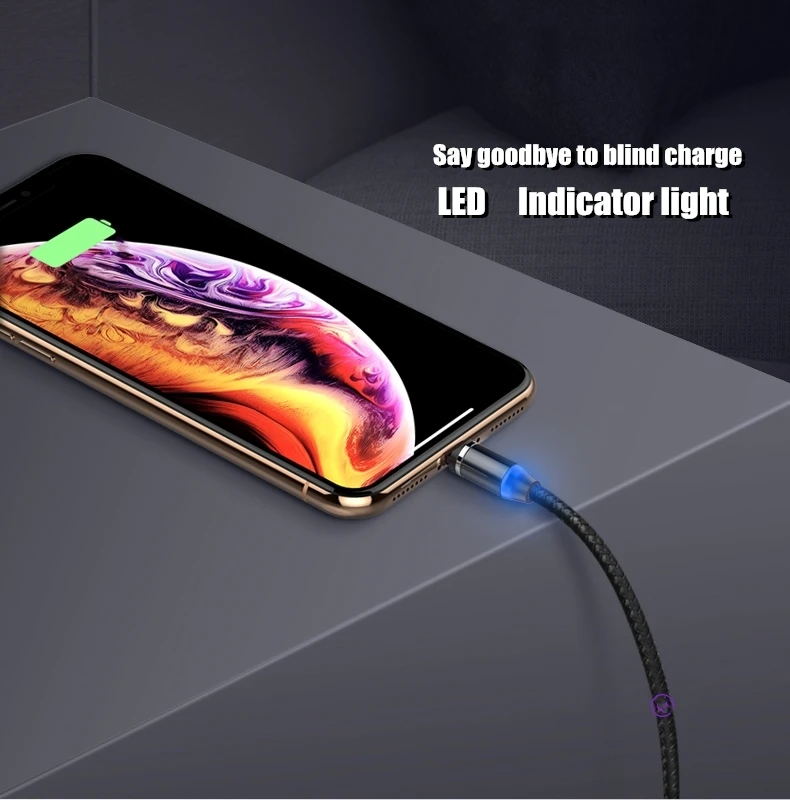 Магнитный USB кабель для зарядки и передачи данных для type-C IOS iPhone Android Micro USB кабель для быстрой зарядки и синхронизации данных для смартфонов