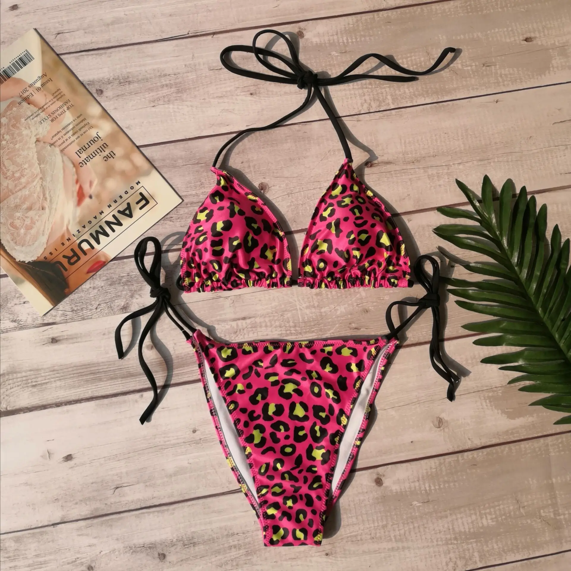 Leopard Print Brazilian Biquini Custom Italian Fabric Reversible Swimwear Beachwear Blue Dot Spendax Swimsuits Women |