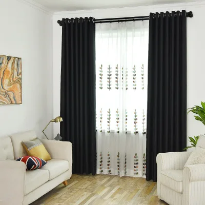 Штора из синели черные современные занавески для гостиной шторы на окна и тюль |