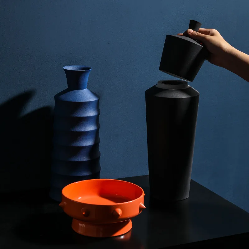 Современная полуручная керамическая ваза в скандинавском стиле украшение для