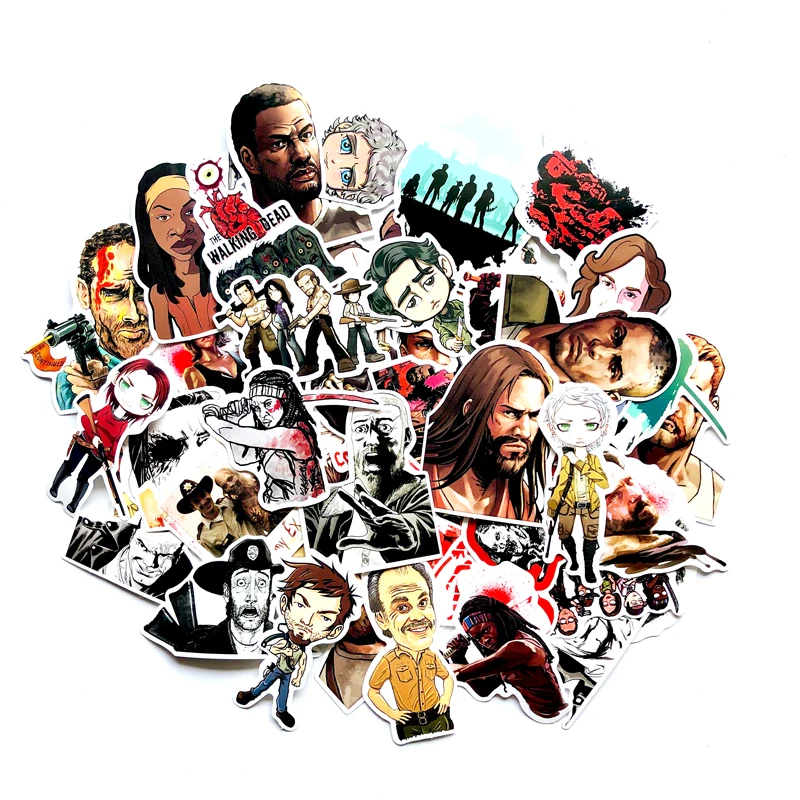 50 шт. Ходячие мертвецы стикер s аниме Pegatina на ноутбук холодильник телефон чемодан