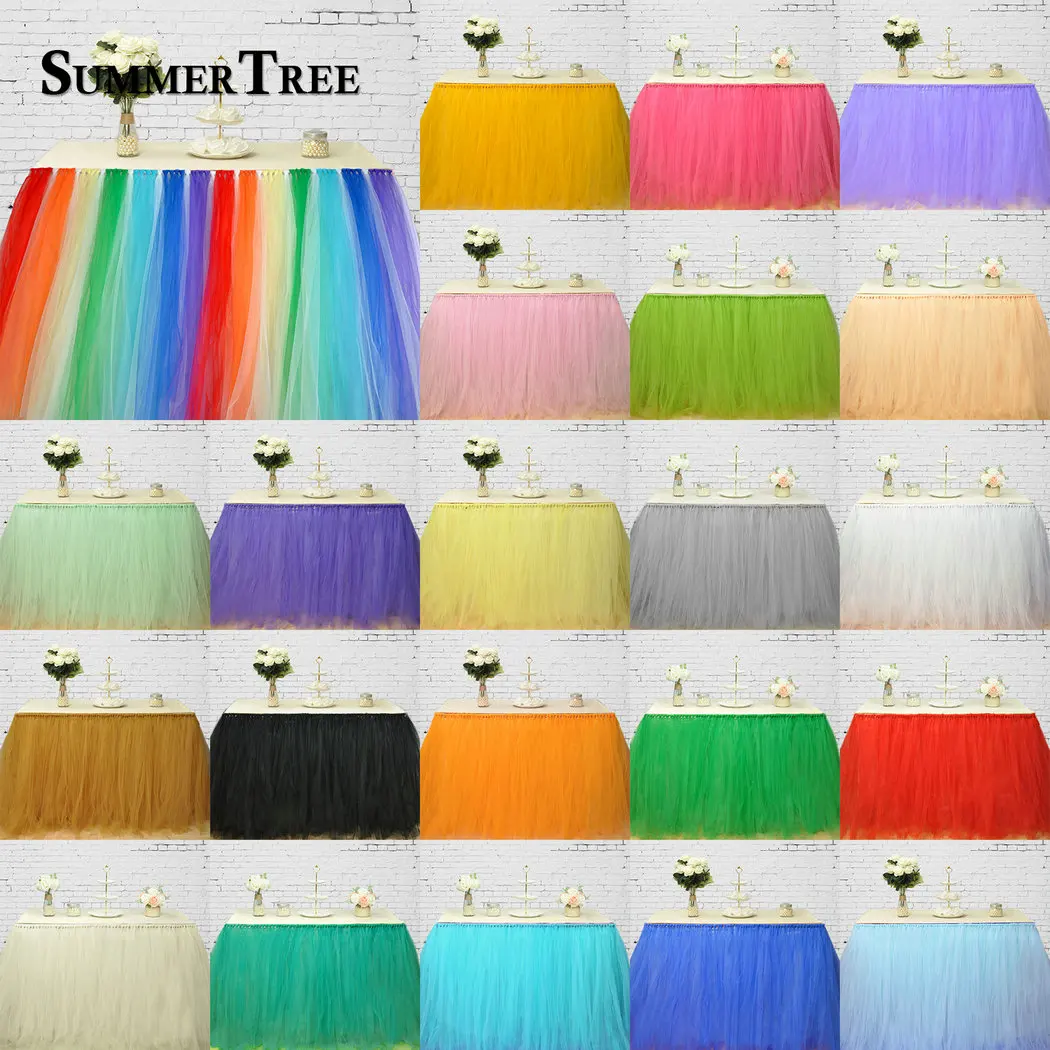 Таблица Юбка 1 М Тюль Ткань TutuTableware из газовой ткани хороший подарок на день