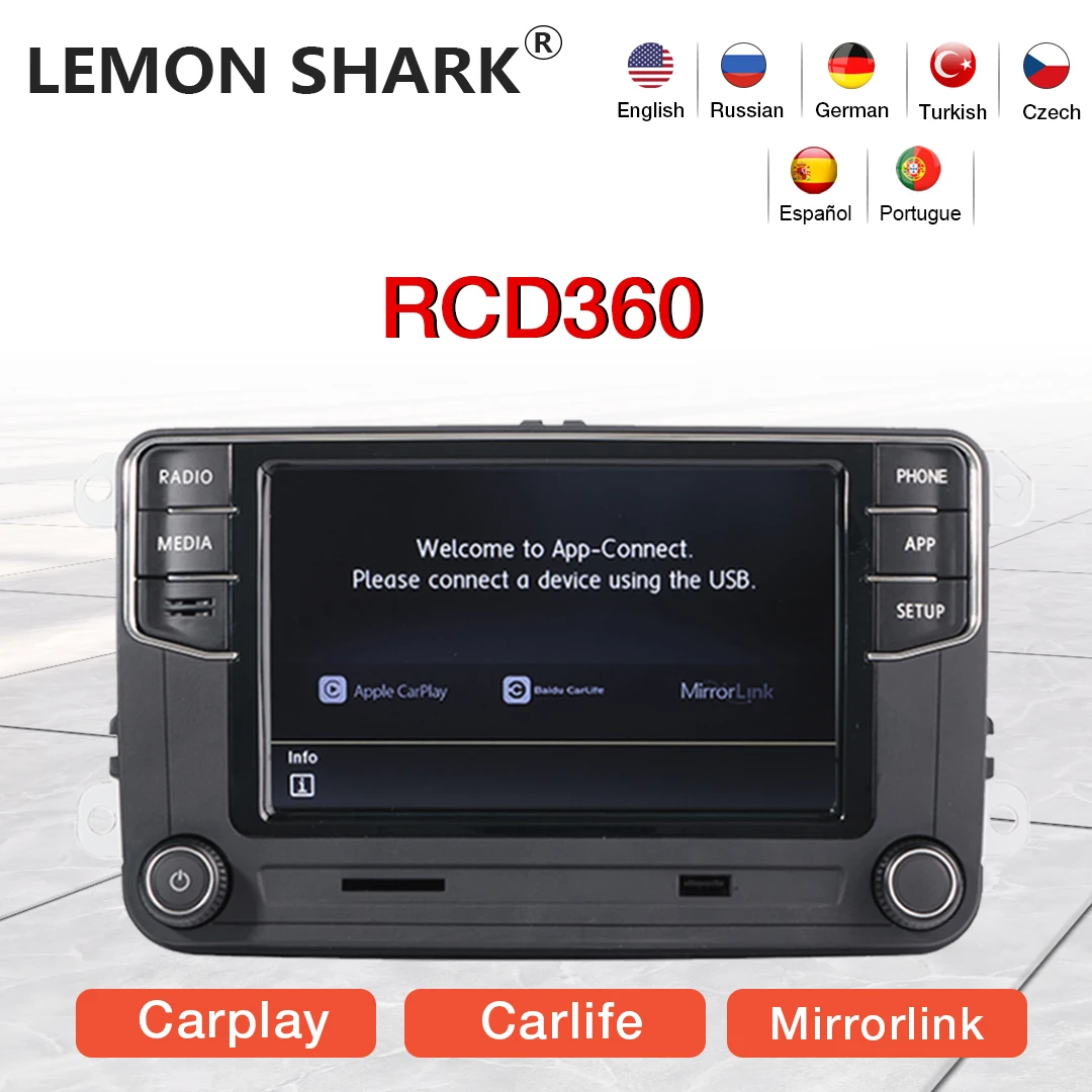 Автомагнитола LEMON SHARK RCD360 мультимедийный плеер Mirrorlink MIB для VW Golf 5 6 Jetta MK5 MK6 Polo Passat B6
