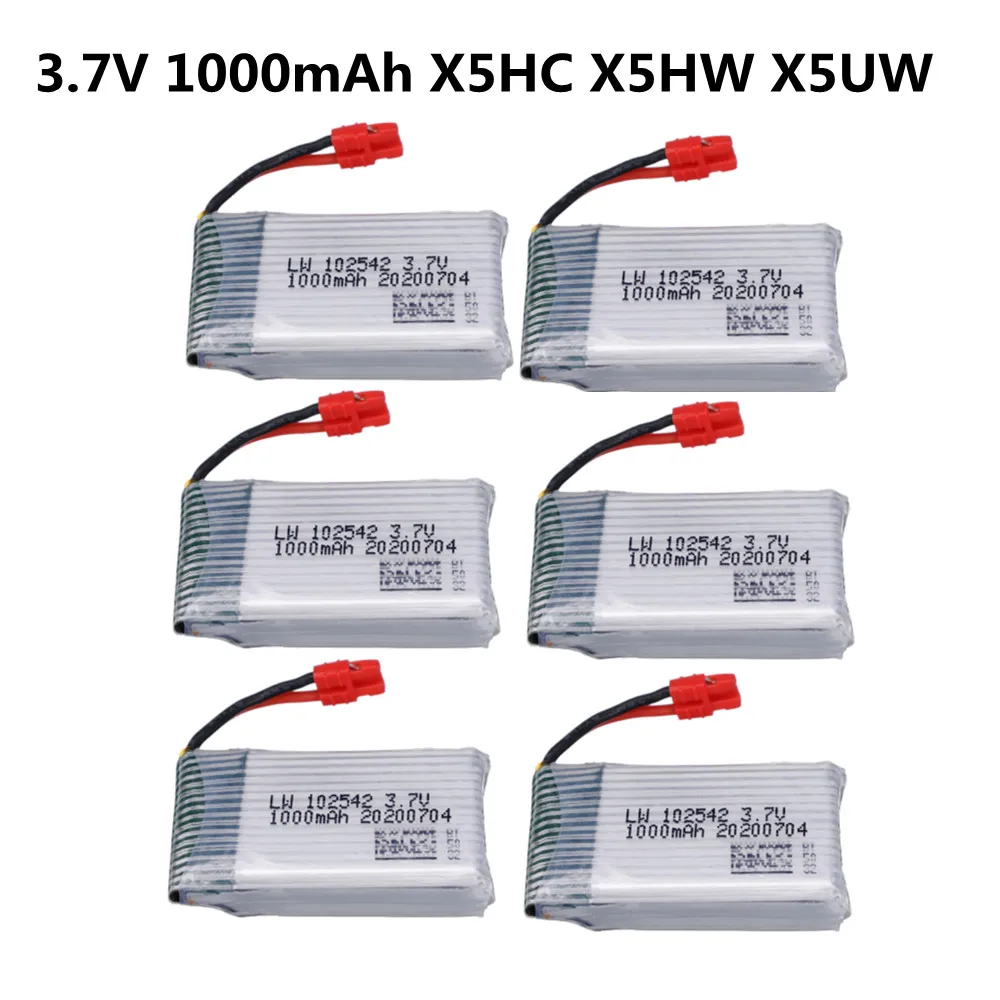 

Литий-полимерный аккумулятор 3,7 в 1000 мАч для Syma X5HC X5HW X5UW X5UC, запасные части для радиоуправляемого квадрокоптера, дрона, 3,7 в, 102542, литий-полиме...
