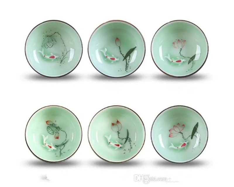 Золотая чайная чашка с рыбками керамическая посуда для напитков Женский чайный