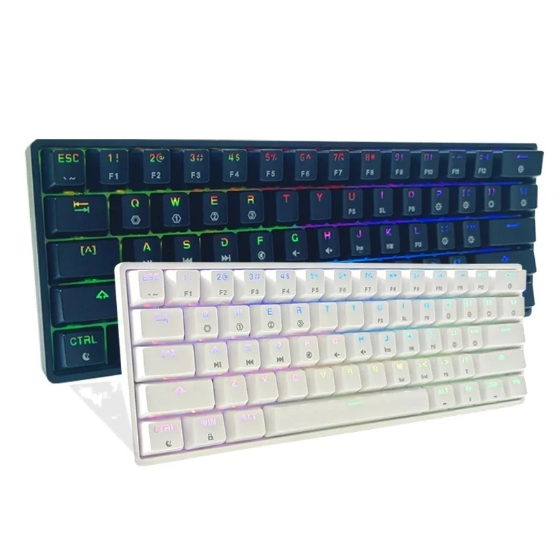 

Игровая механическая клавиатура GK61, клавиатура с RGB подсветкой, желтый цвет, Gateron, для планшетов, iPad SK61