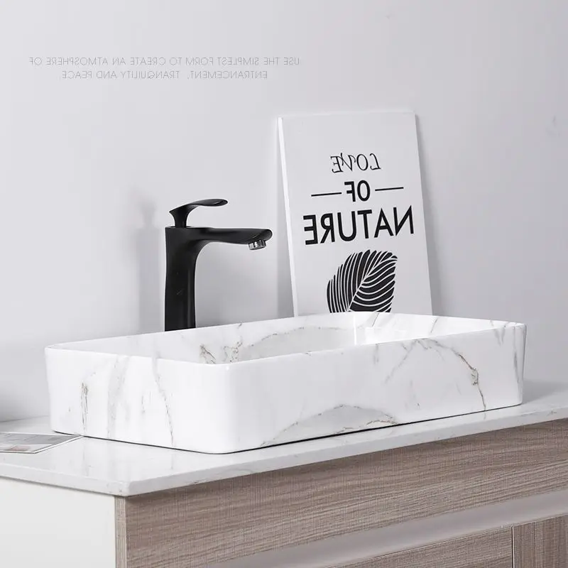 Художественная керамическая раковина Ovel над стойкой для дома ванной комнаты с