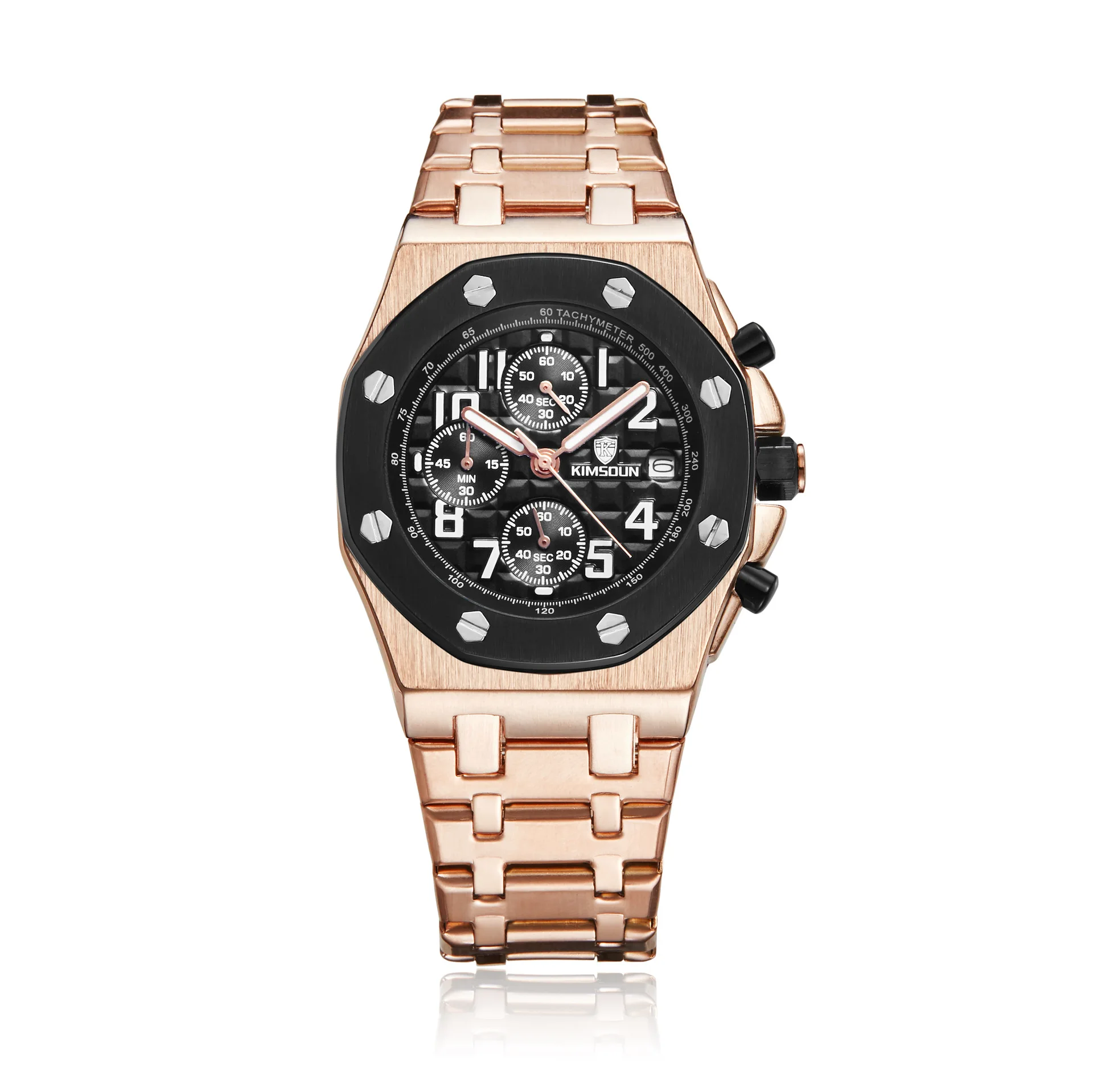 Switzerland Royal Rolexable Japan Miyota Кварц Мужские часы модный стальной ремень три глаза водонепроницаемый спортивный relogio masculino - Цвет: Фиолетовый