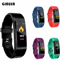 hot 115 plus smart wristband blood pressure watch fitness tracker heart rate monitor band smart activity tracker bracelet