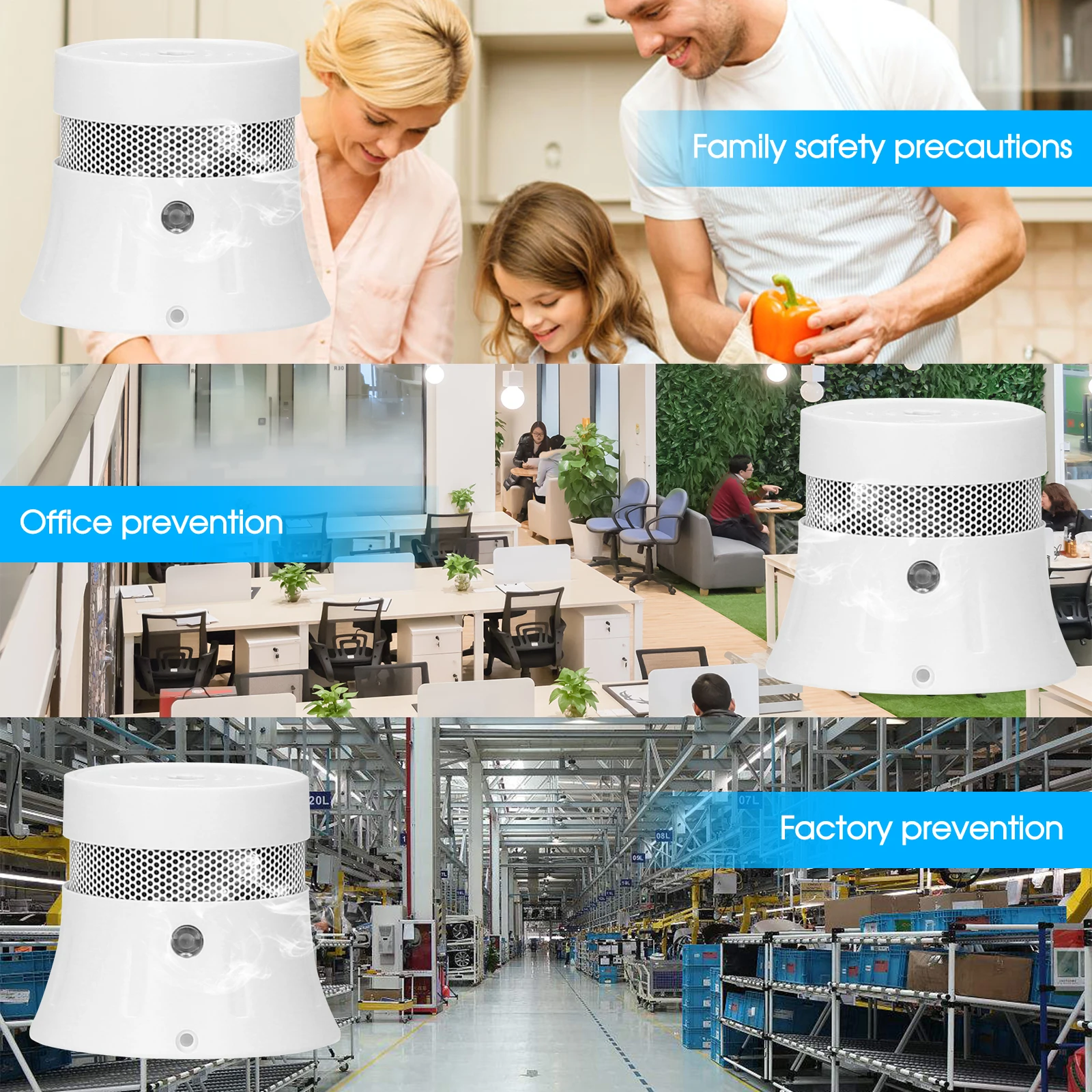 

Standalone Photoelectric Smoke Alarm Independent Smoke Detector High Sensitive Fire Protection Sensor For Home Kitchen/Store