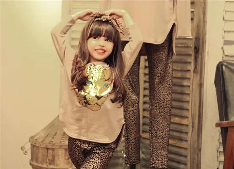 Комплекты одежды для девочек хлопковая Футболка + штаны комплект из 2 предметов