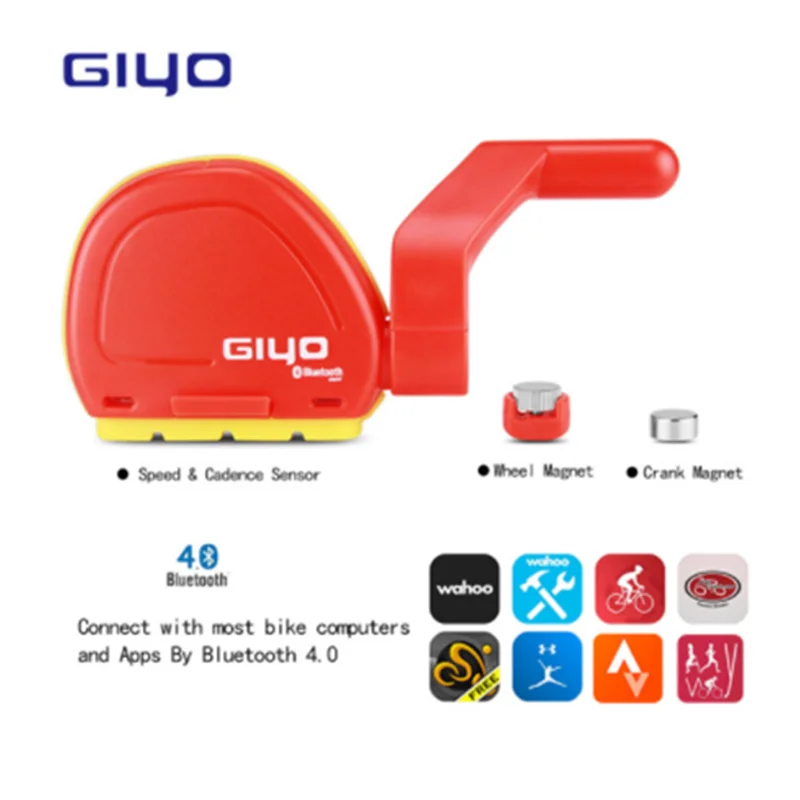 Red Combo Sensor GIYO M40 компьютерный беспроводной Bluetooth 4,0 велосипедный компьютер держатель велосипедный измеритель скорости/датчик Каденции с Маген HRM - Цвет: Red Combo Sensor