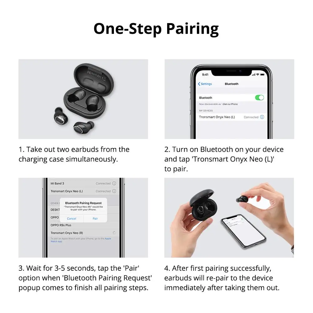 Tronsmart Onyx Neo APTX Bluetooth наушники TWS Беспроводные с QC регулятором громкости 24 ч Время