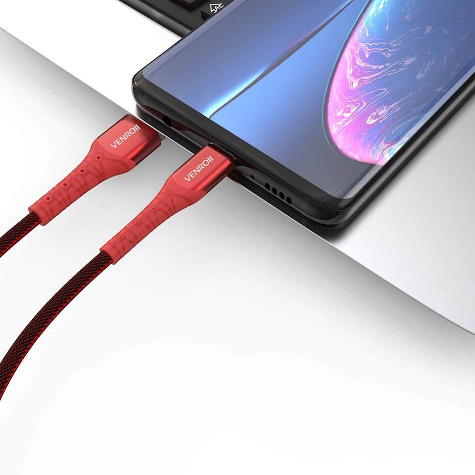 Venroii 5A Supercharge usb type C кабель для huawei mate 30 20 10 Pro Быстрая зарядка USBC Kable type-C телефонный шнур для Honor Xiaomi
