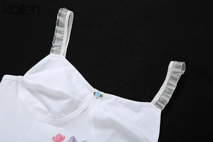 Женский кружевной топ майка KLALIEN Летний Эластичный облегающий из мягкого хлопка