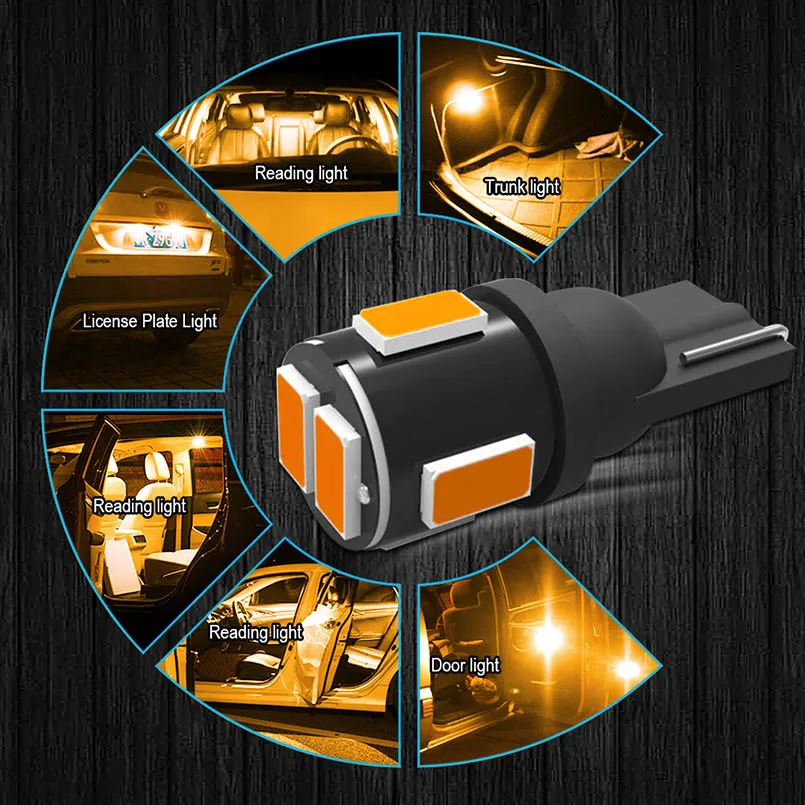 Светодиодные лампы T10 W5W 194 168 5630SMD автоматические светодиодные купольные для