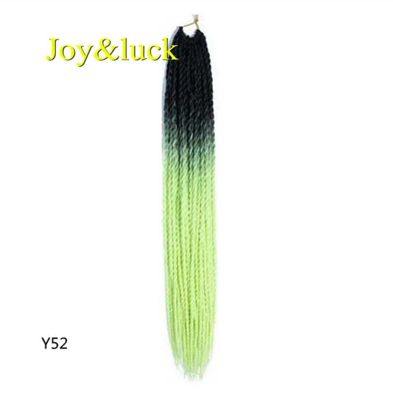 Y52 Joy& luck 24 дюйма Сенегальские закрученные крючком косички 30 прядей синтетические волосы для наращивания плетение волос - Цвет: Y52