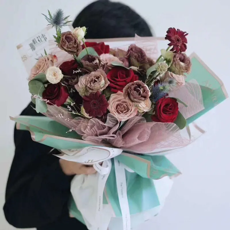 5 шт. золотые буквы цветы Упаковочная бумага DIY ремесла свадебный букет