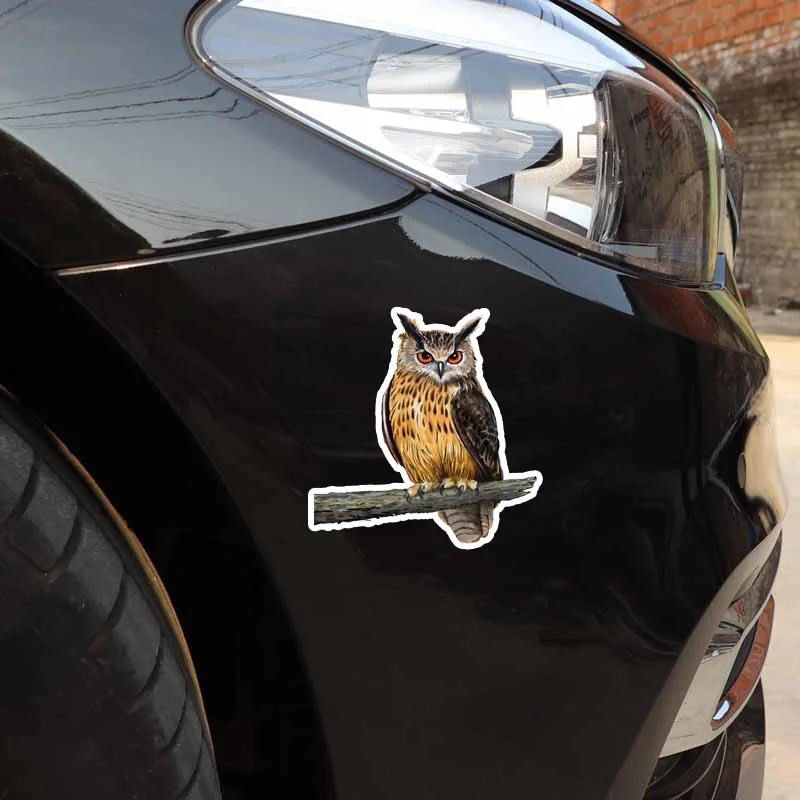 

Car Sticker Funny Owl Standing on Tree Branch Car and Motorcycle Exterior Accessories Waterproof PVC Decals, 16cm*15.4cm