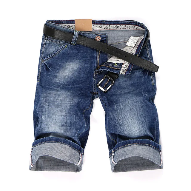 Джинсовые шорты мужские стрейчевые повседневные штаны из хлопка прямые