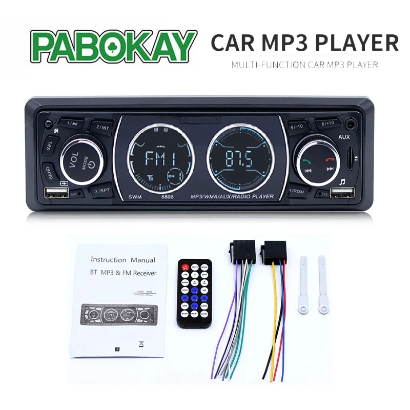 

8808 1 Din Car Radios 4 Inch Stereo MP3 Music Player Support Bluetooth Dual USB TF AUX FM AM Hands Free Calling