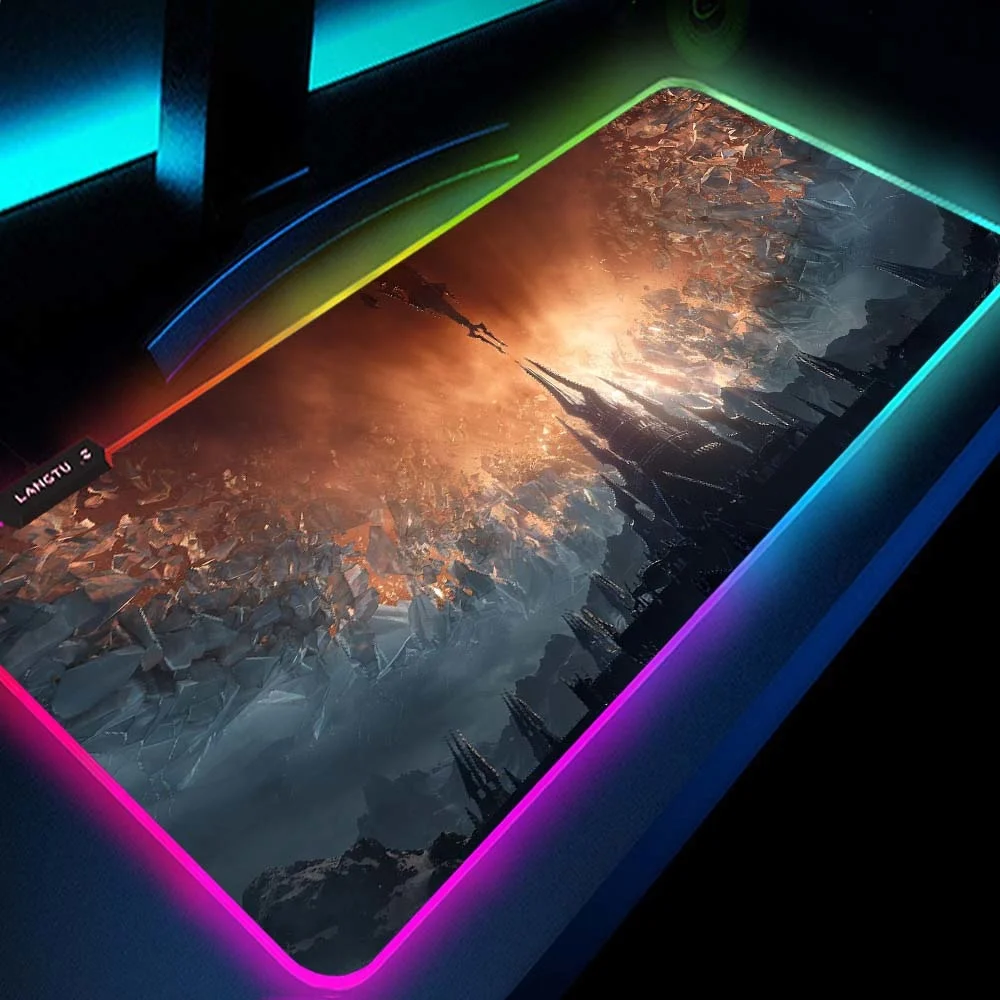 

Rgb Led Mouse Pad XXL Backlit Mat Gamer Gaming Accessories Mousepad Keyboard Mouse Computer with Cable for World of Warcraft