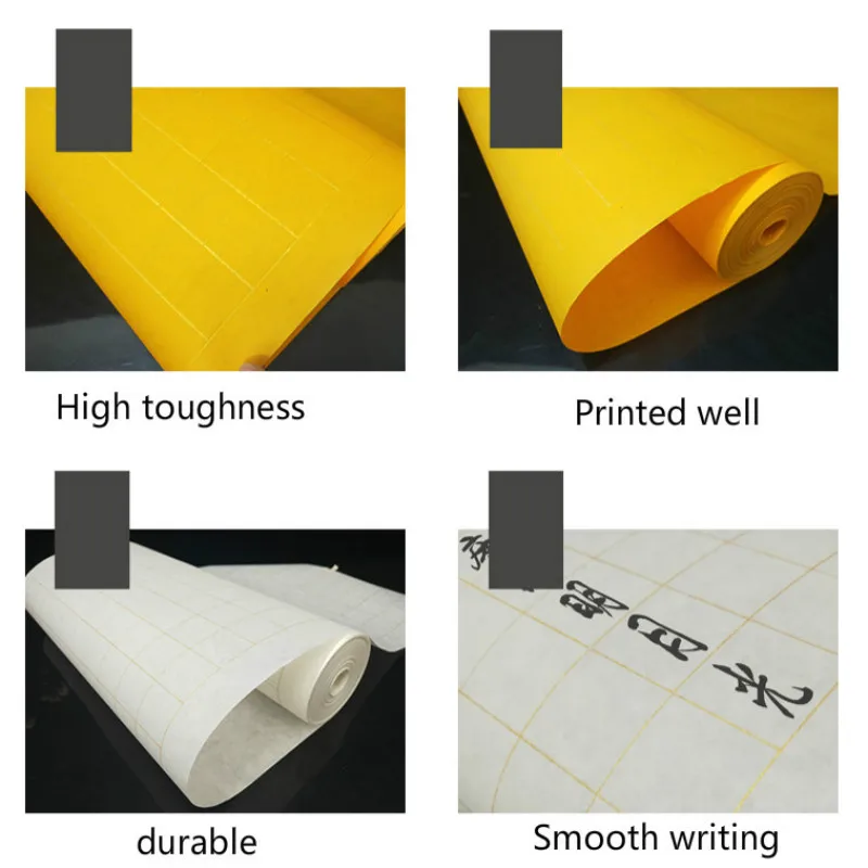 

Chinese Rice Paper for Calligraphy Writing Row Half-Ripe Long Roll Xuan Paper with Grids Thicken Chinese Painting Xuan Papers
