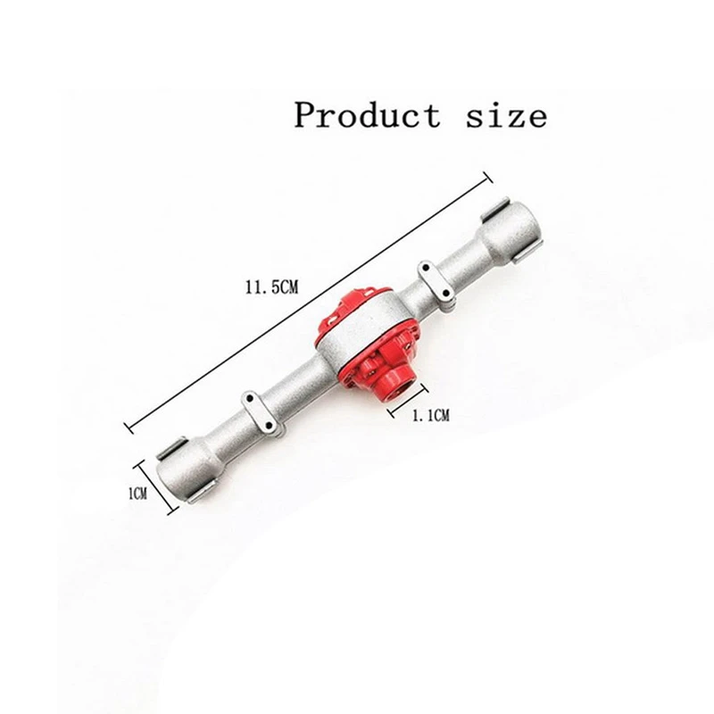 

2 Set RC Car Part:1 Set Front Rear Metal Gear Axle Housing & 1 Set RC Rubber Wheel Tire