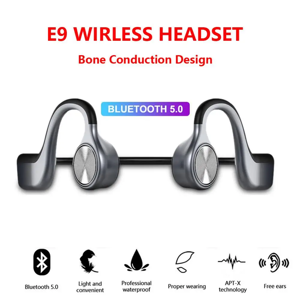 E9 высококачественные наушники с технологией костной проводимости беспроводной