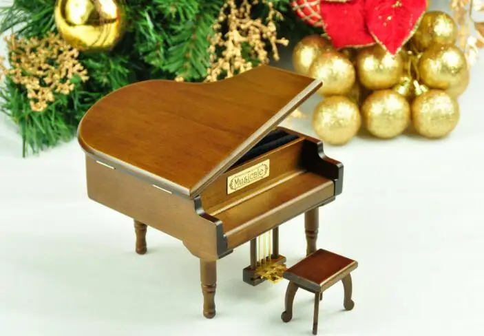 Wby + металлическая ножка деревянная музыкальная шкатулка для фортепиано|Статуи и