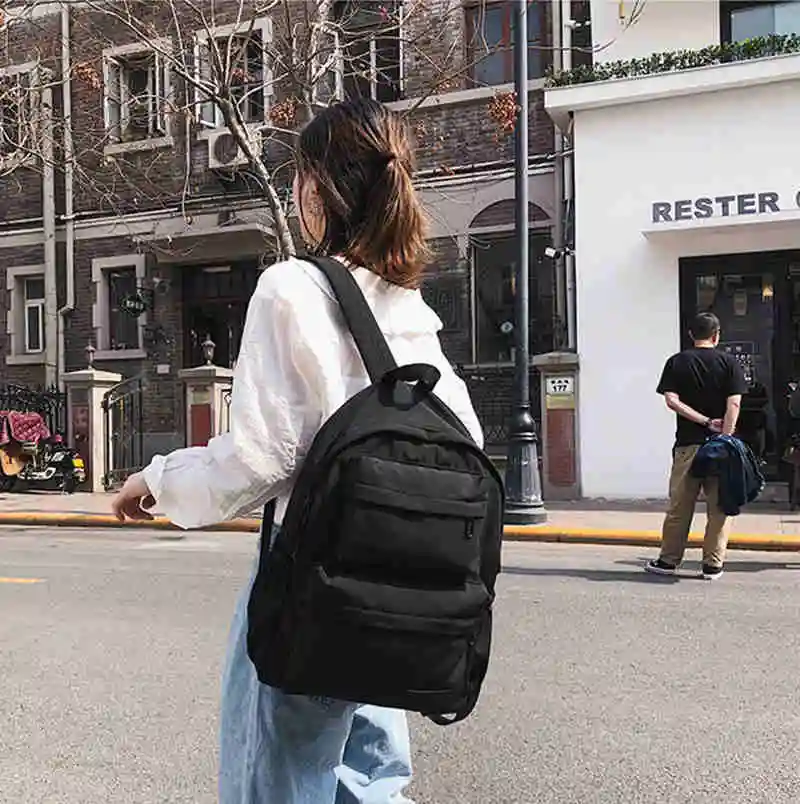 

Консервативный Стиль Корейская школьная сумка большой емкости школьный рюкзак для улицы студенческие Мальчики Девочки Твердые ноутбук пу...