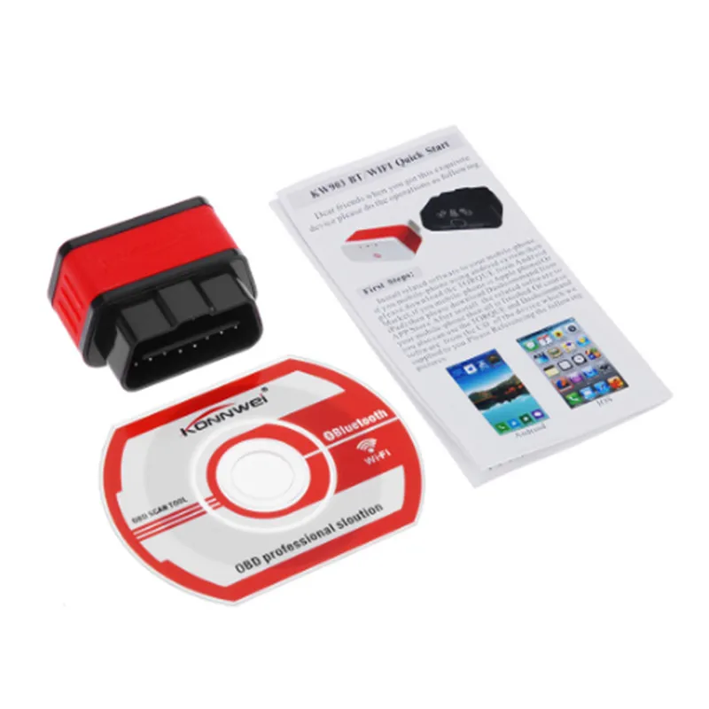 Новый автомобильный диагностический сканер OBD2 ELM327 KONNWEI ELM 327 V1.5 Bluetooth для Android EML327