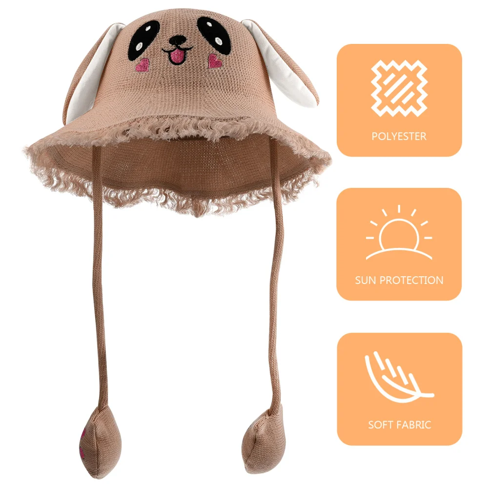 

1Pc Kid Sun Hat Cartoon Rabbit Ears Shaped Lightweight Windproof Child Hat
