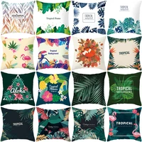 tropical cushion cover 4545 plant flower style printed pillow covers cartoon flamingo sofa cushions pillow cases home decor