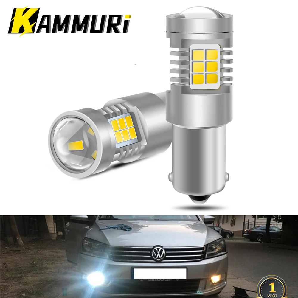 

KAMMURI (2) White Canbus No Error 1156 P21W LED Bulb For VW Volkswagen Passat B7 2011 2012 2013 2014 Daytime Running Lights DRL