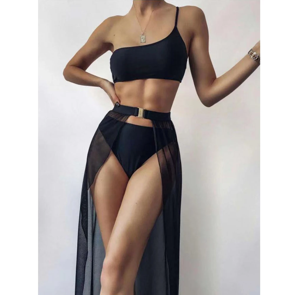 

2021 Sexy Three Pieces Bikini Set Women Swimsuit And Beach Cover Up Skirt Swimwear Female Bathing Suits Beachwear Swimming Suit