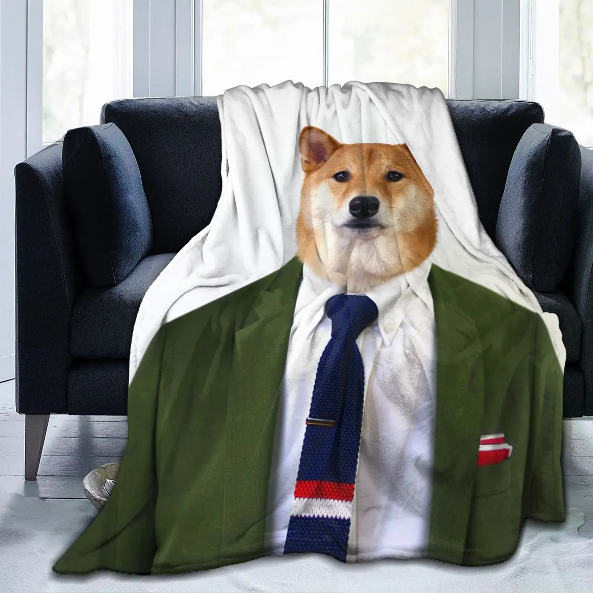 

Dog New 3D Personality Printed Flannel Blanket Sheet Bedding Soft Blanket Bed Cover Home Textile Decoration