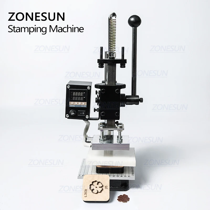 

ZONESUN Digital Manual PVC Paper Card Wood Leather Hot Foil Stamping Logo Machine