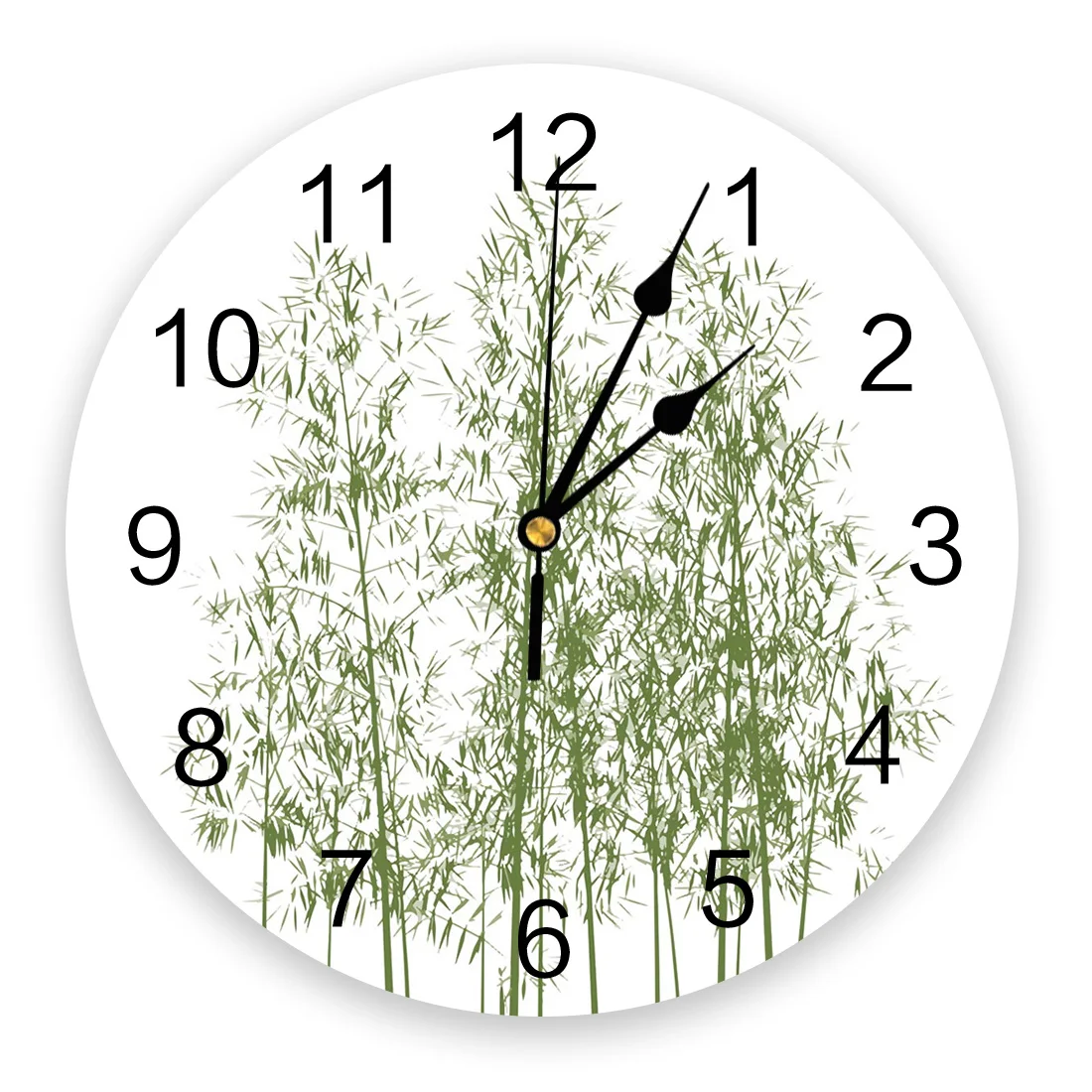 Настенные часы из ПВХ с зелеными бамбуковыми чернилами декоративные настенные
